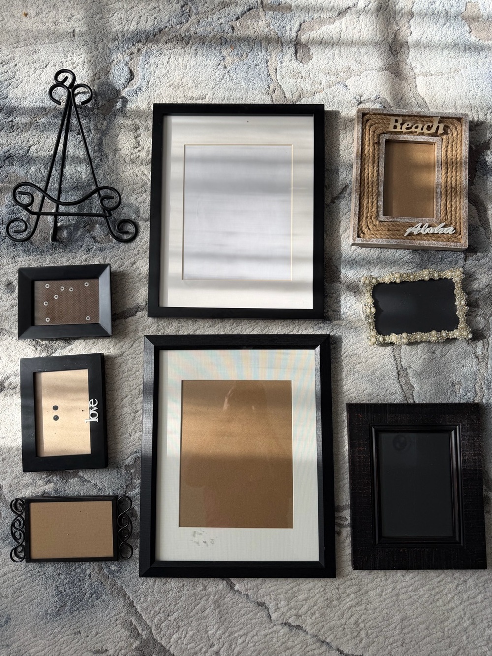 Premium Black Wall Frame Set with Gold Accents - Multi-Size Gallery Frames